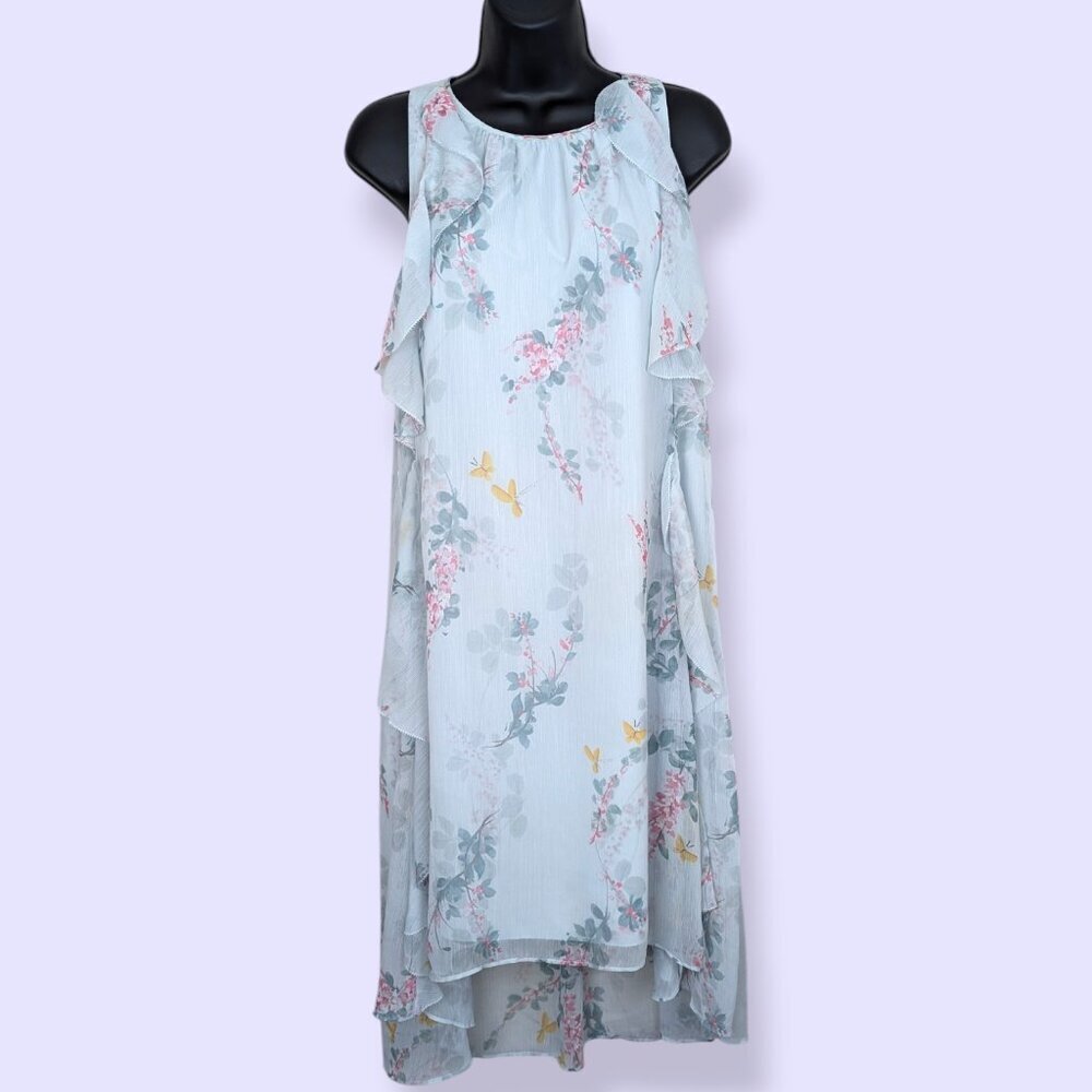 Ted Baker London Blue Floral Chiffon Dress